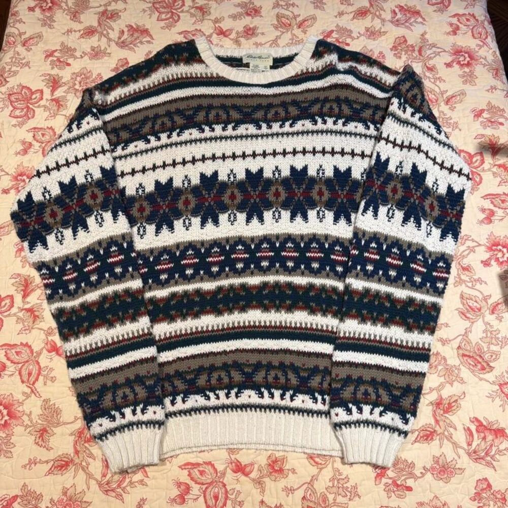 Vintage 90s Eddie Bauer Thick Cotton Outdoors Sweater